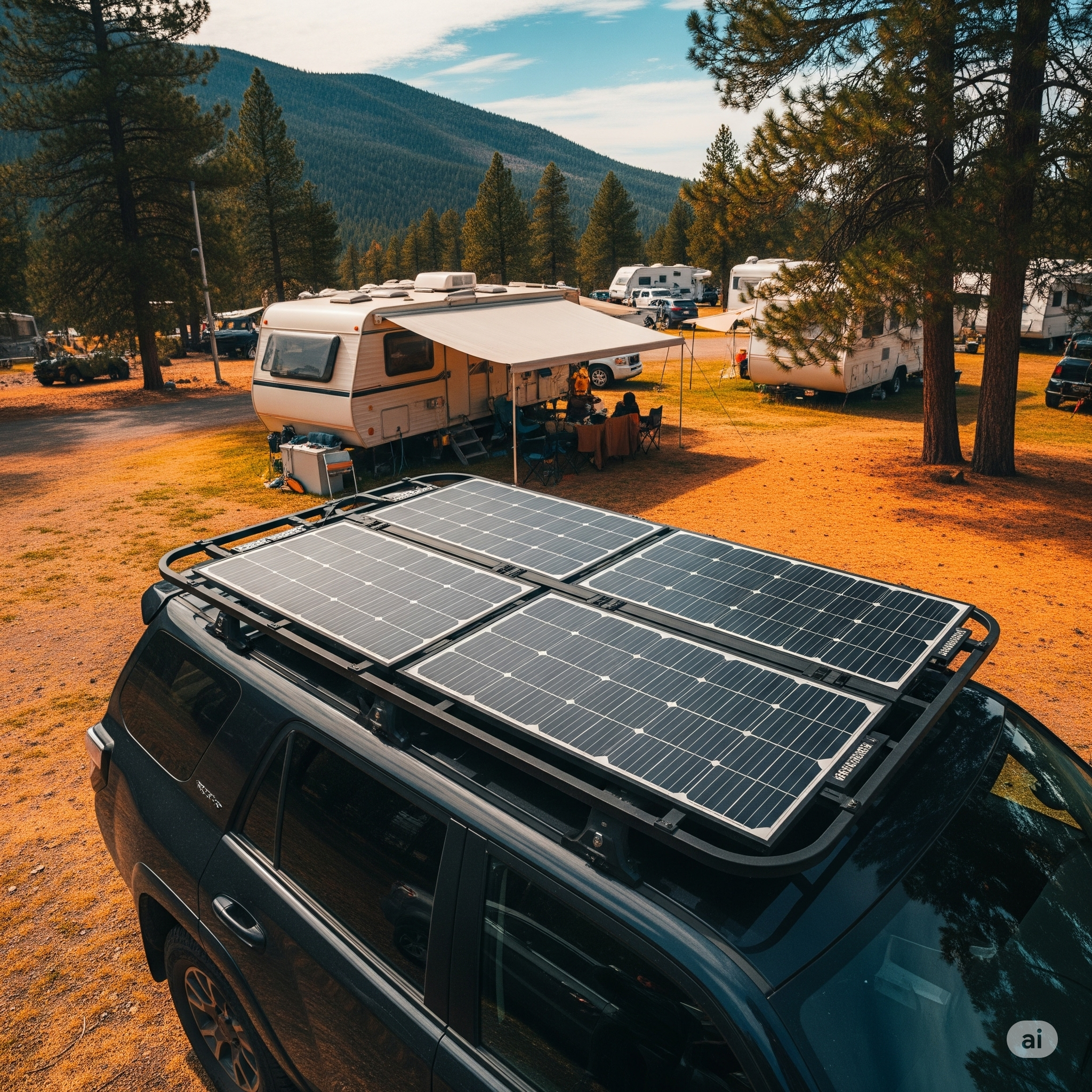 Vehicle Solar Charger for Road Trips and Camping